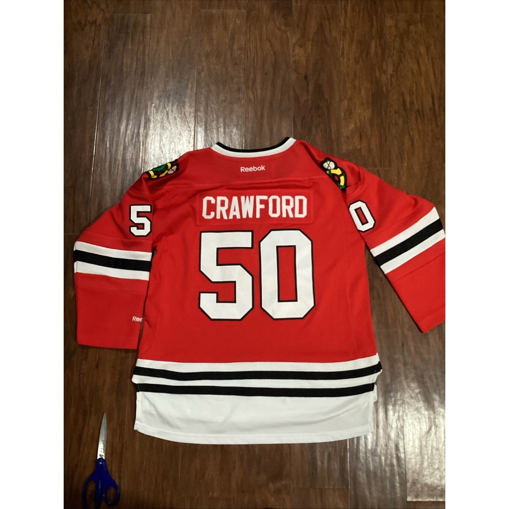 Corey Crawford #50 Chicago Blackhawks Reebok Hockey Jersey YOUTH Size Large / XL